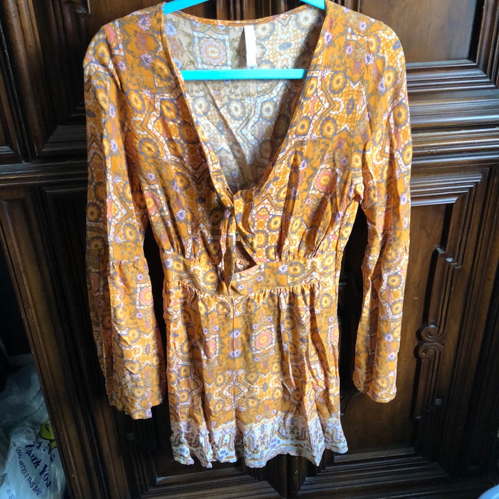 Orange Boho Romper